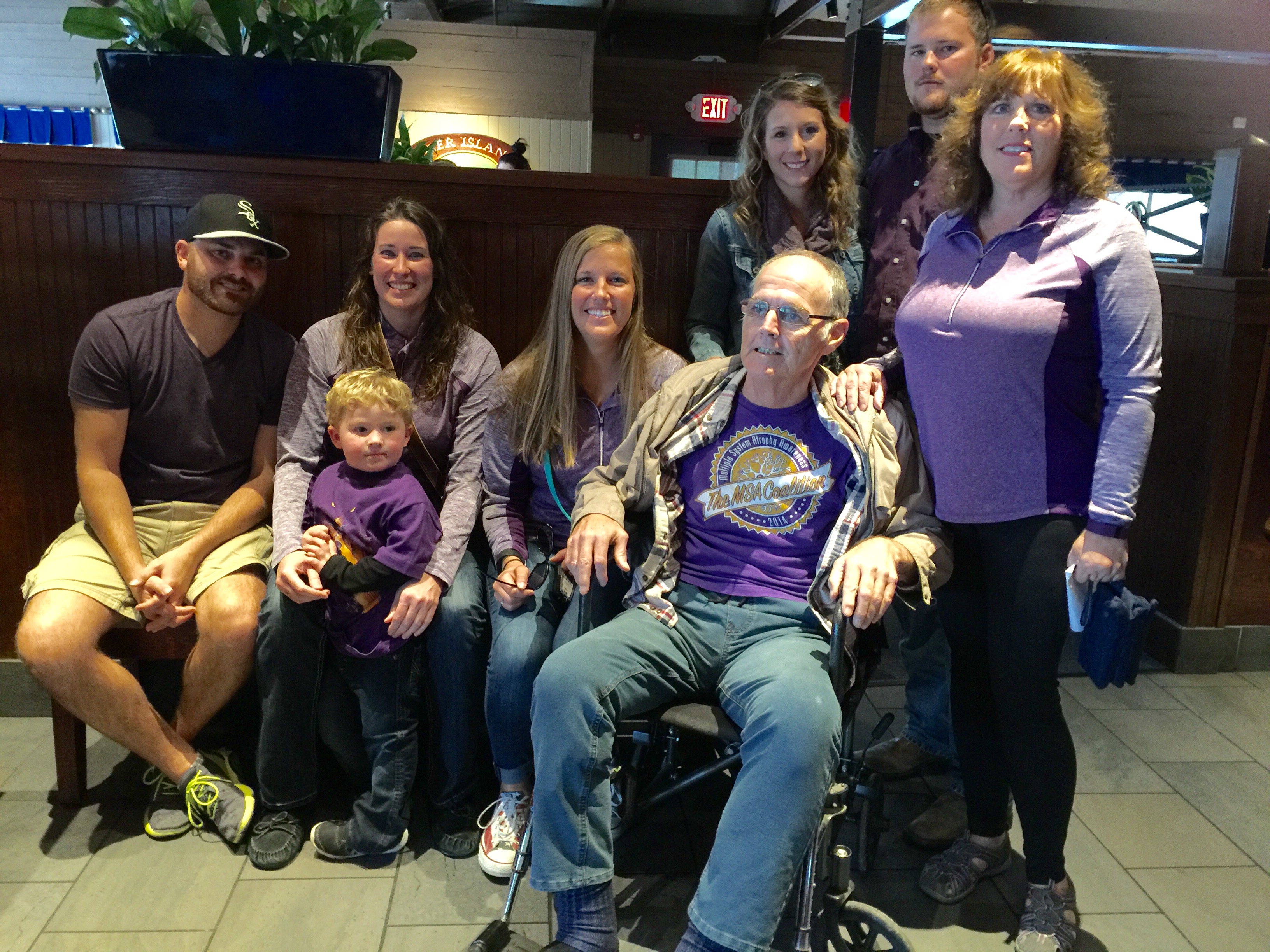 Dan with his family on National MSA Awareness Day on October 3rd, 2015. 