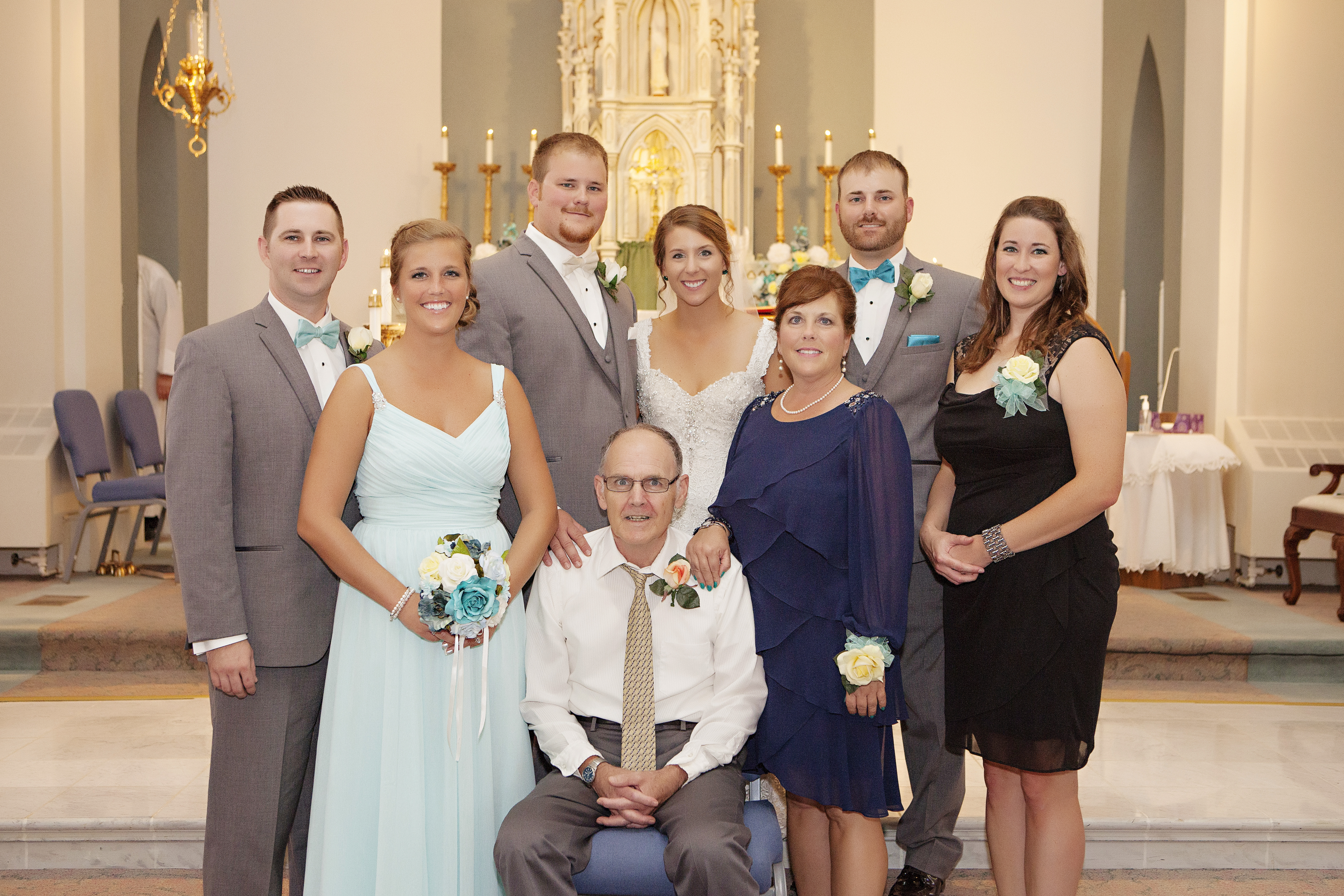 Dan with his family at his youngest son's wedding on September 12, 2015. 